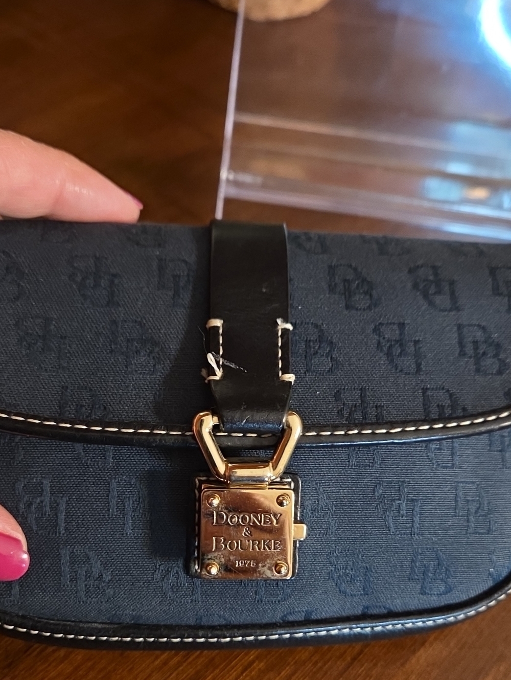 Dooney & Bourke Vintage Signature Monogram Flap Wristlet - Picture 16 of 16